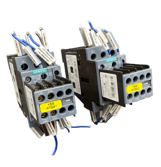 SIEMENS 3RT2025 - 1BB44 + 3RH2911 - 1HA11 CIRCUIT BREAKER x2pc - KLR Automation
