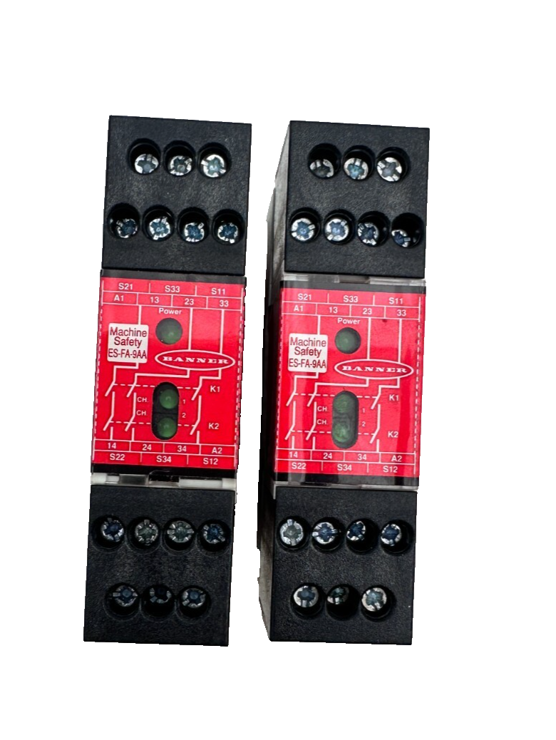 BANNER ES-FA-9AA SAFETY RELAY x2pc