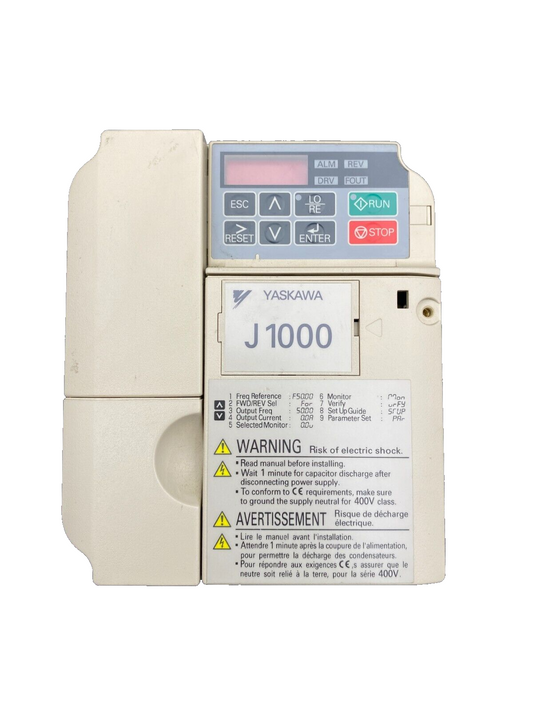 YASKAWA J 1000 CIMR-JC4A0004BAA TYPE JZA40P7BAA INVERTER