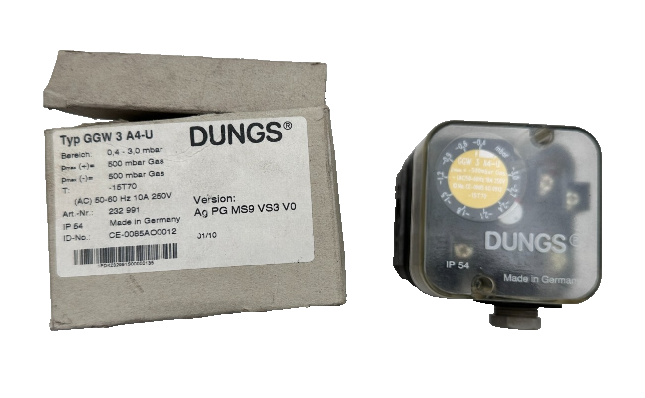 DUNGS GGW 3 A4-U 232991 VERSION AGPGMS9VS3V0 PRESSOSTAT
