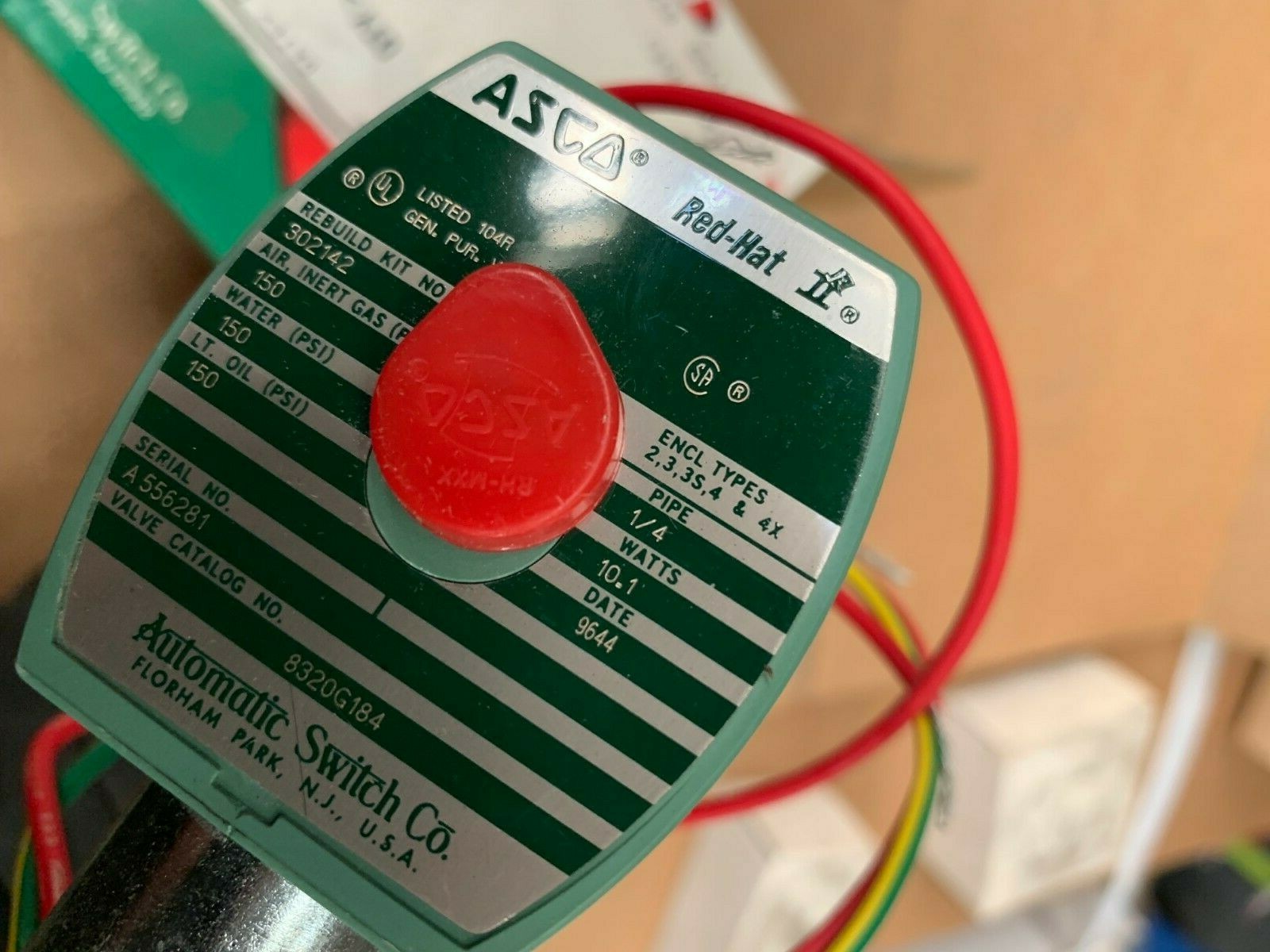 ASCO 8320G184 RED-HAT II 24V-DC 1/4 IN NPT SOLENOID VALVE 302142