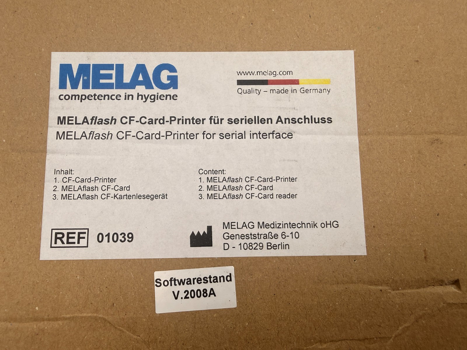 MELAG MELAflash CF - Card - Printer – Imprimante de carte CF pour autoclaves Vacukla - KLR Automation