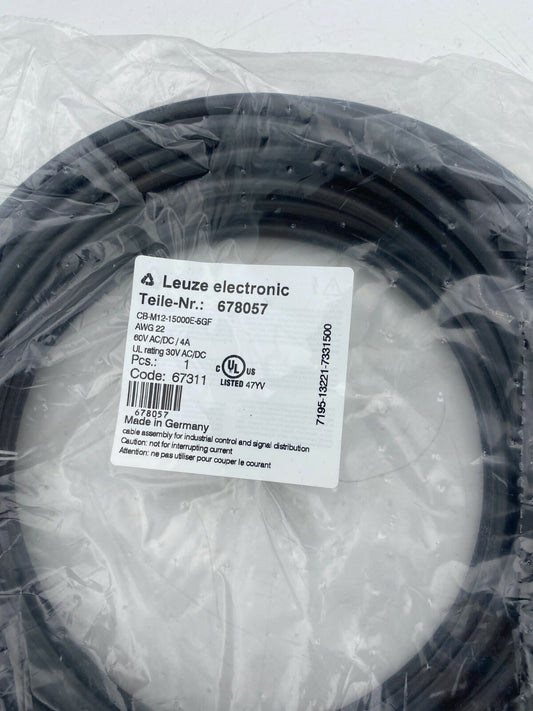 678055 LEUZE CONNECTOR CABLE, M12, FEMALE, STRAIGHT, 5 PIN, A CODED