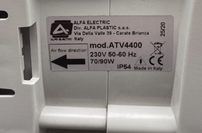 ALFA ELECTRIC ATV4400 FILTER UNIT 230V 70/90W - KLR Automation
