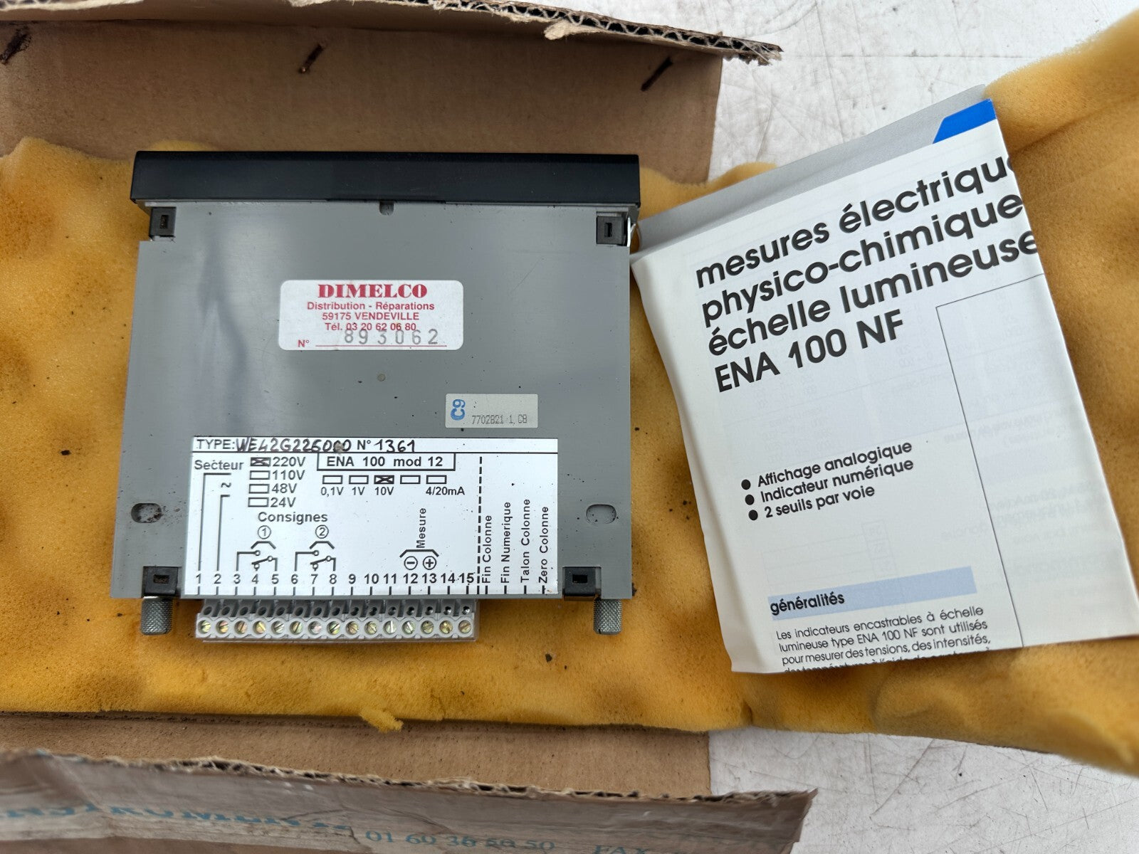 DIMELCO WE42G226000 220V INDICATEUR ENA 100 NF