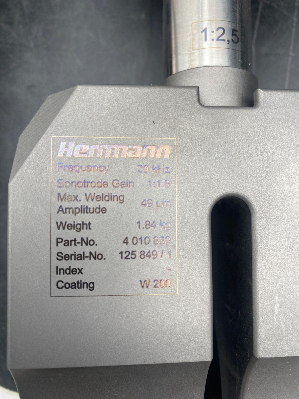 HERRMANN SONOTRODE 4 010 839 1:2.5 + 213 982 1:2.5 + 180808 ULTRASONIC CONV. NEW - KLR Automation