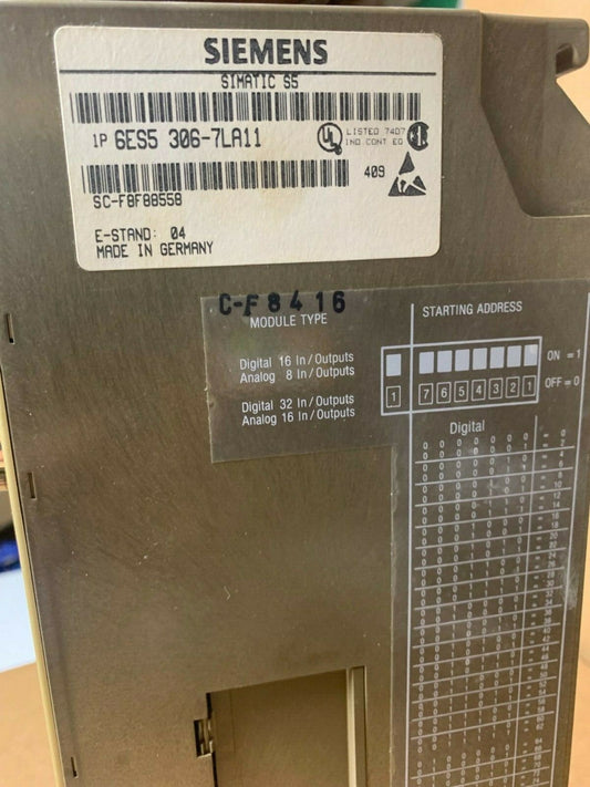 1 x SIEMENS SIMATIC S5 6ES5 306 - 7LA11 6ES53067LA11 - KLR Automation
