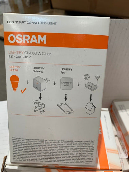 Osram LIGHTIFY CLA  60 W Clear Warm White E27 810 lm 220V App Store / Google