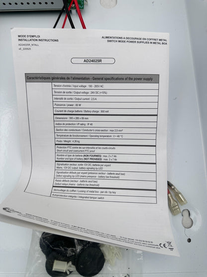 SEWOSY AD24025R ALIMENTATION A DECOUPAGE 230V 24VDC 2.5A AVEC RELAIS DEFAUT