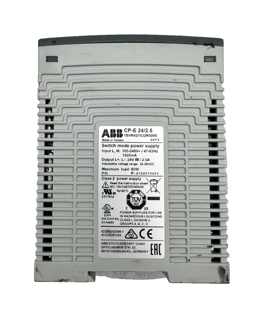 ABB CP-E 24/2.5 1SVR427032R0000 SWITCH MODE POWER SUPPLY
