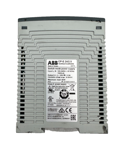 ABB CP-E 24/2.5 1SVR427032R0000 SWITCH MODE POWER SUPPLY