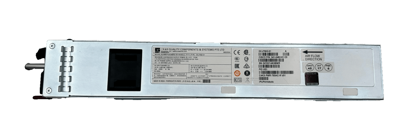 CISCO DCJ7502 - 01 341 - 0462 - 01 C0 C4KX - PWR - 750AC - R V01 IPUPAH4AAA - KLR Automation