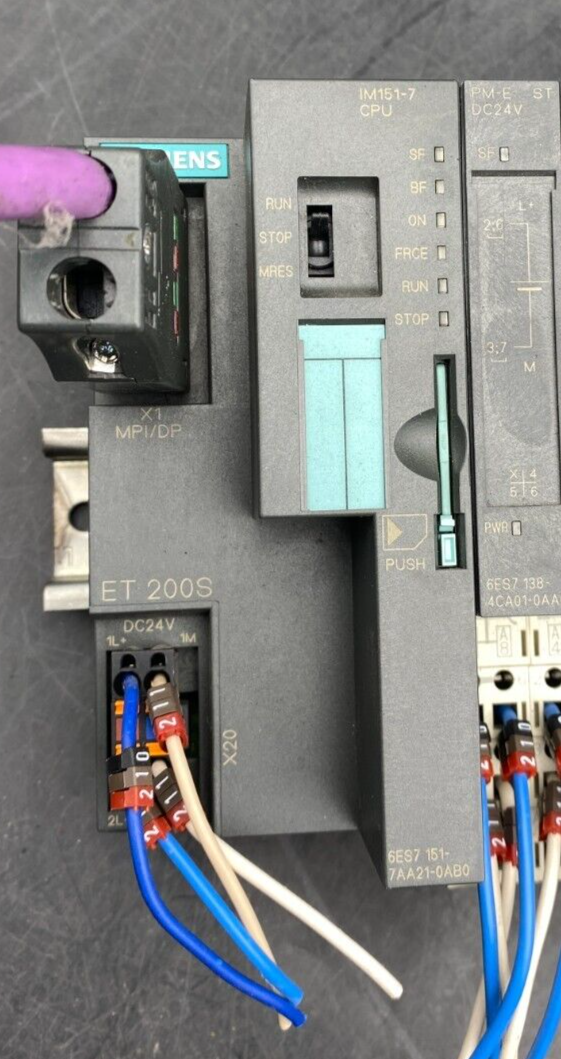 SIEMENS ET 200S + IM151-7 CPU + 4x PM-E ST + 19x 8 DI + 16x 8 DO