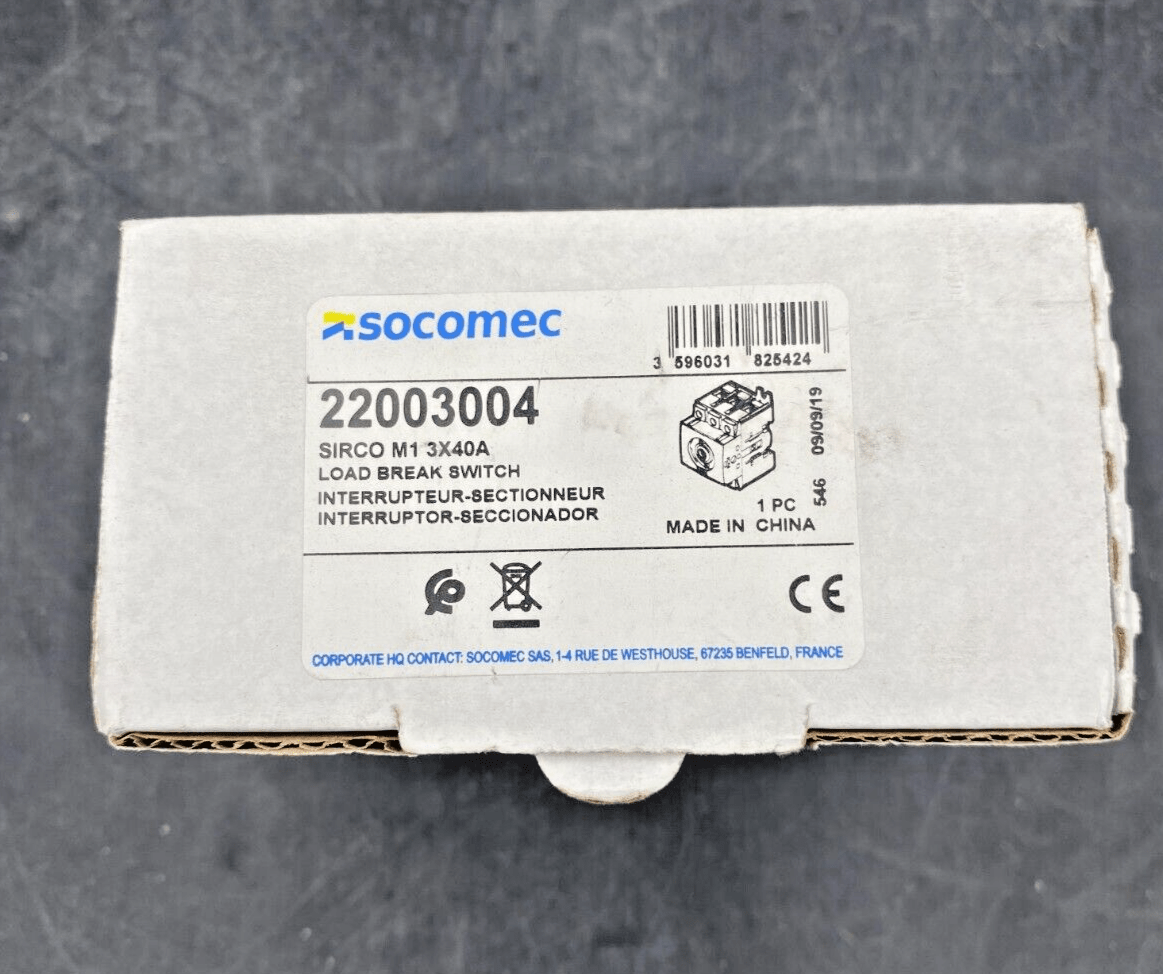 SOCOMEC INTERRUPTEUR SECTIONNEUR 22003004 + 22003000 + POLE ADDITIONNEL 22001004 - KLR Automation
