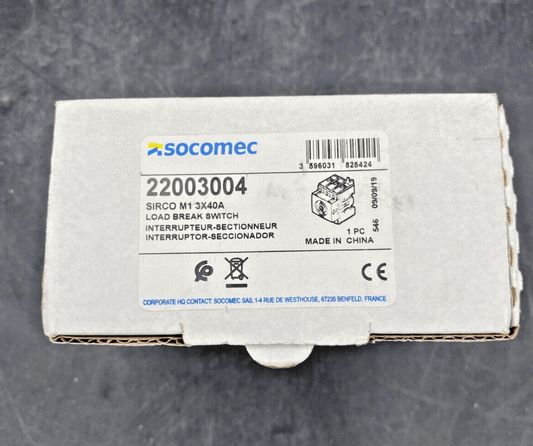 SOCOMEC INTERRUPTEUR SECTIONNEUR 22003004 + 22003000 + POLE ADDITIONNEL 22001004 - KLR Automation
