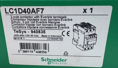 SCHNEIDER ELECTRIC CONTACTEUR TRIPOLAIRE LC1D40AF7 x1