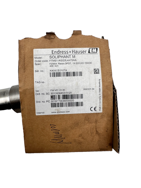 ENDRESS+HAUSER SOLIPHANT M FTM51-AGG2L4A72AA FEM54 RELAIS DPDT 19-253VAC/55VDC 4