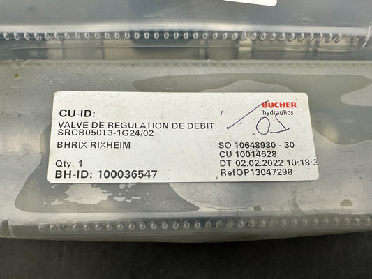 1pc x BUCHER Hydraulics valve regulation de debit srcb0550t3-1g24/02 100036547