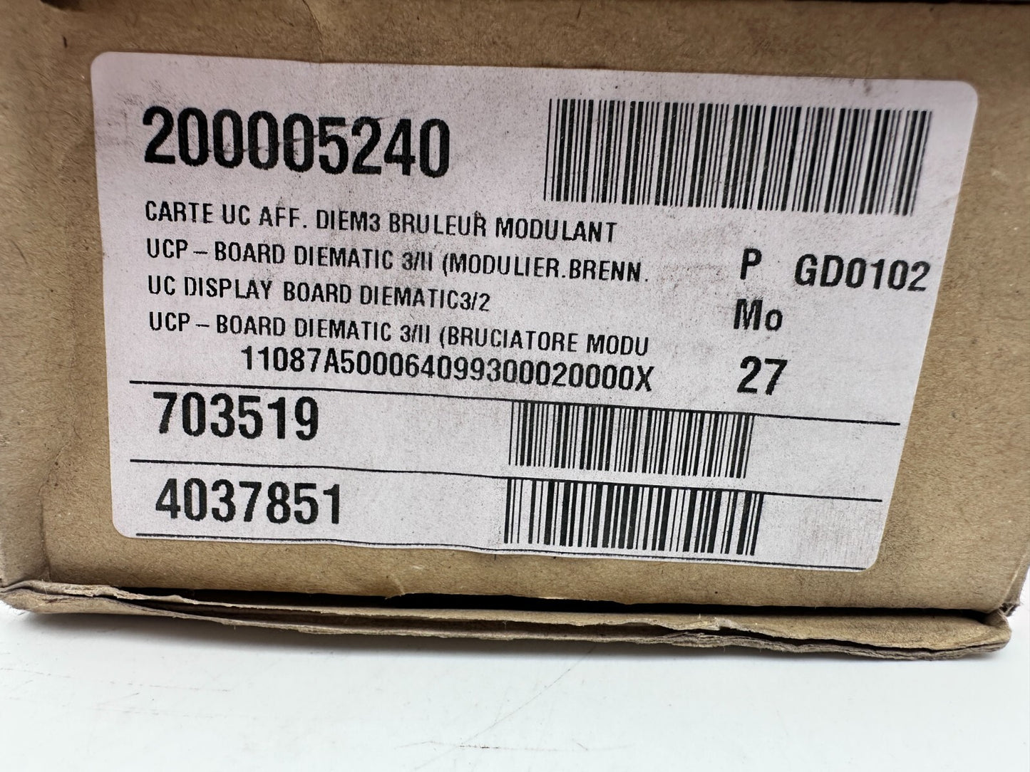 DE DIETRICH 200005240 703519 CARTE UC AFF DIEM3 BRULEUR MODULANT