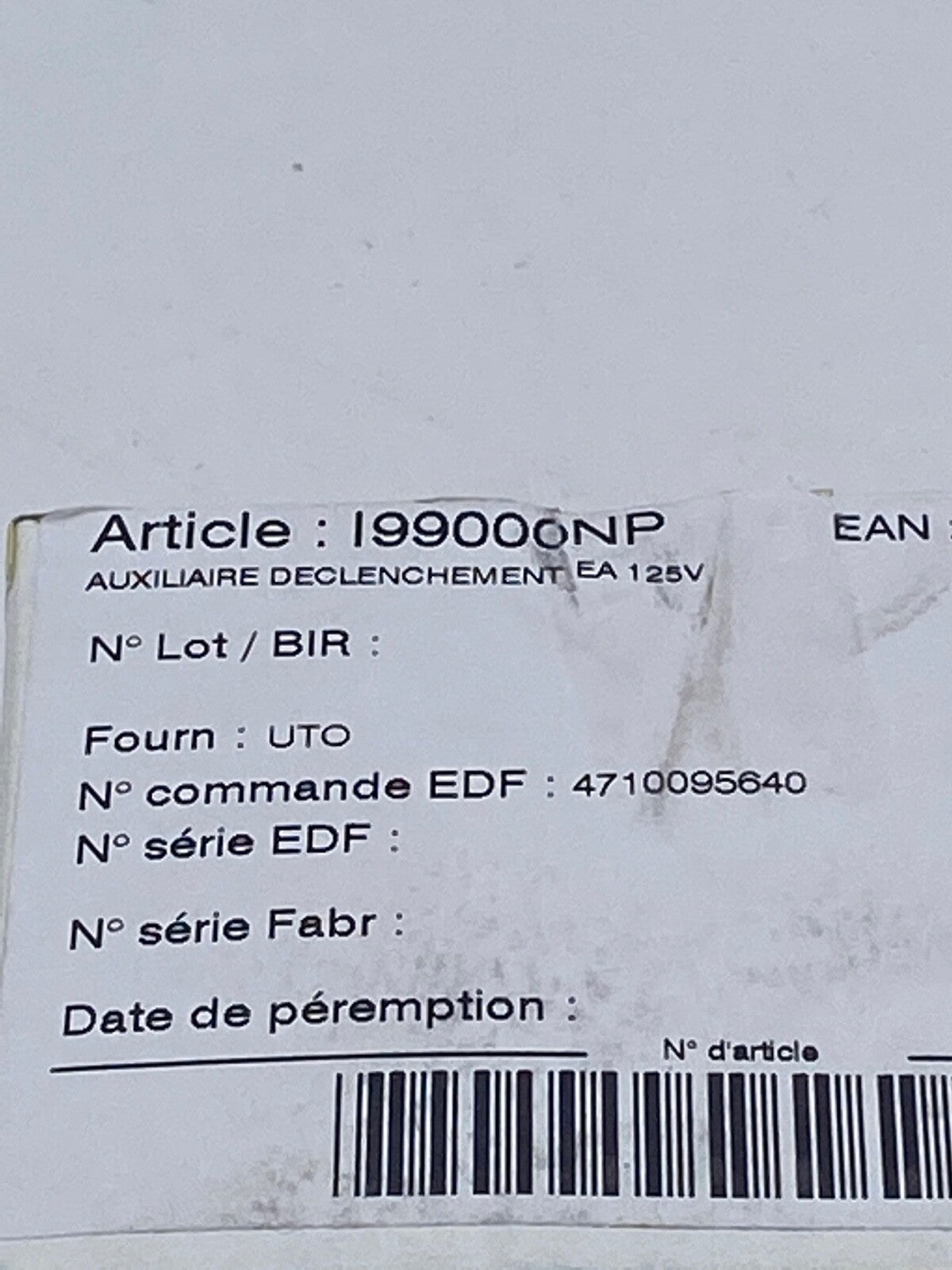 GE auxiliaire déclenchement ea 125v I99000NP - KLR Automation