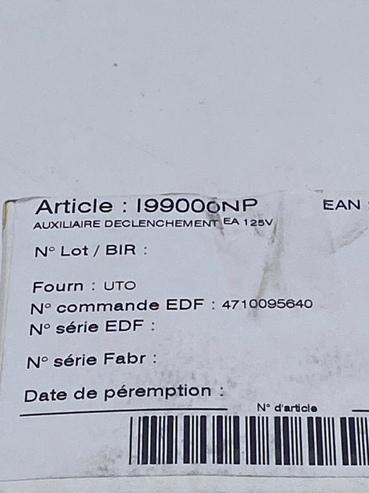 GE auxiliaire déclenchement ea 125v I99000NP - KLR Automation