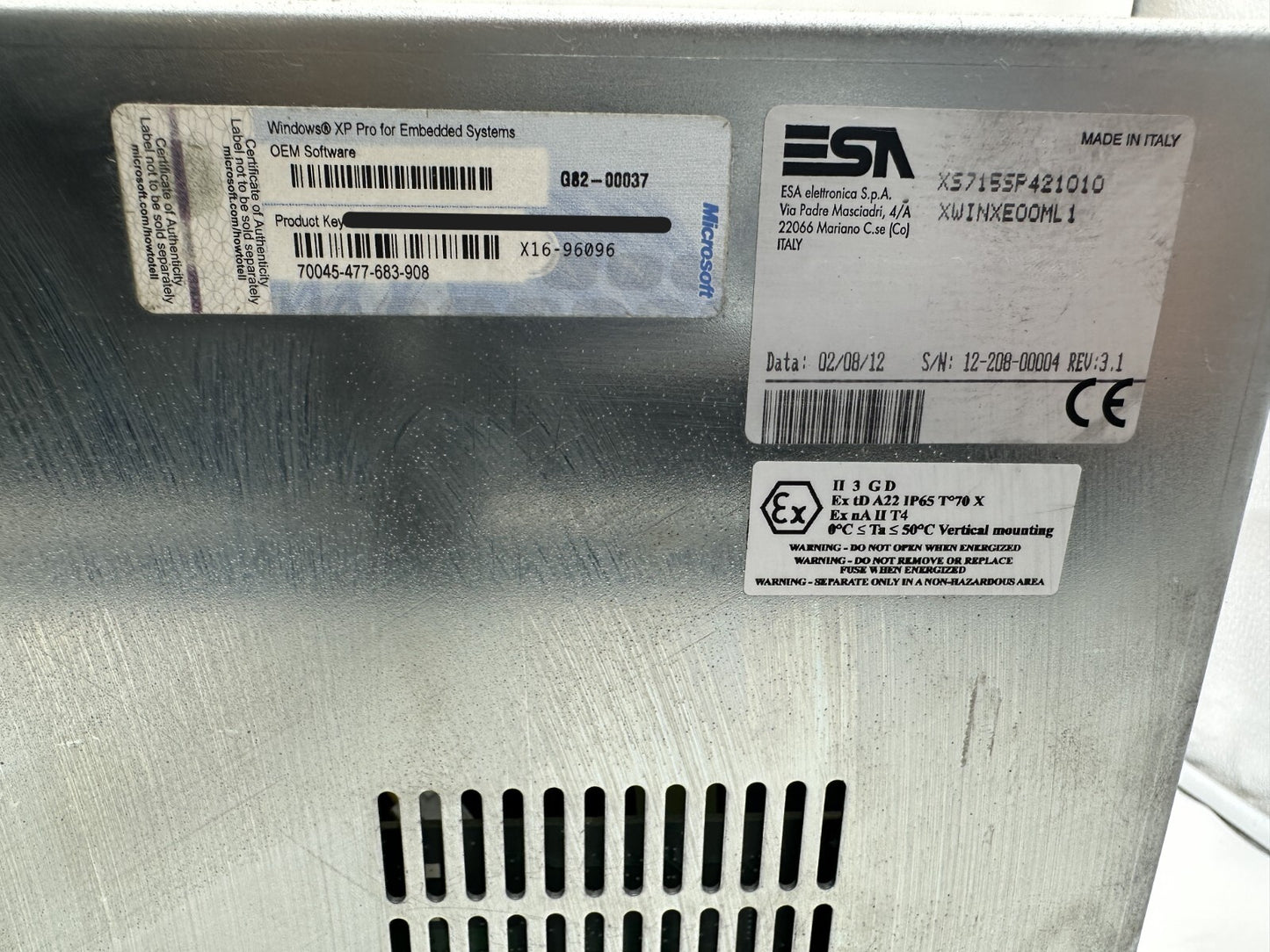 ESA XS715SP421010 XWINXE00ML1 OPERATOR INTERFACE PANEL WINDOWS XP PRO - KLR Automation