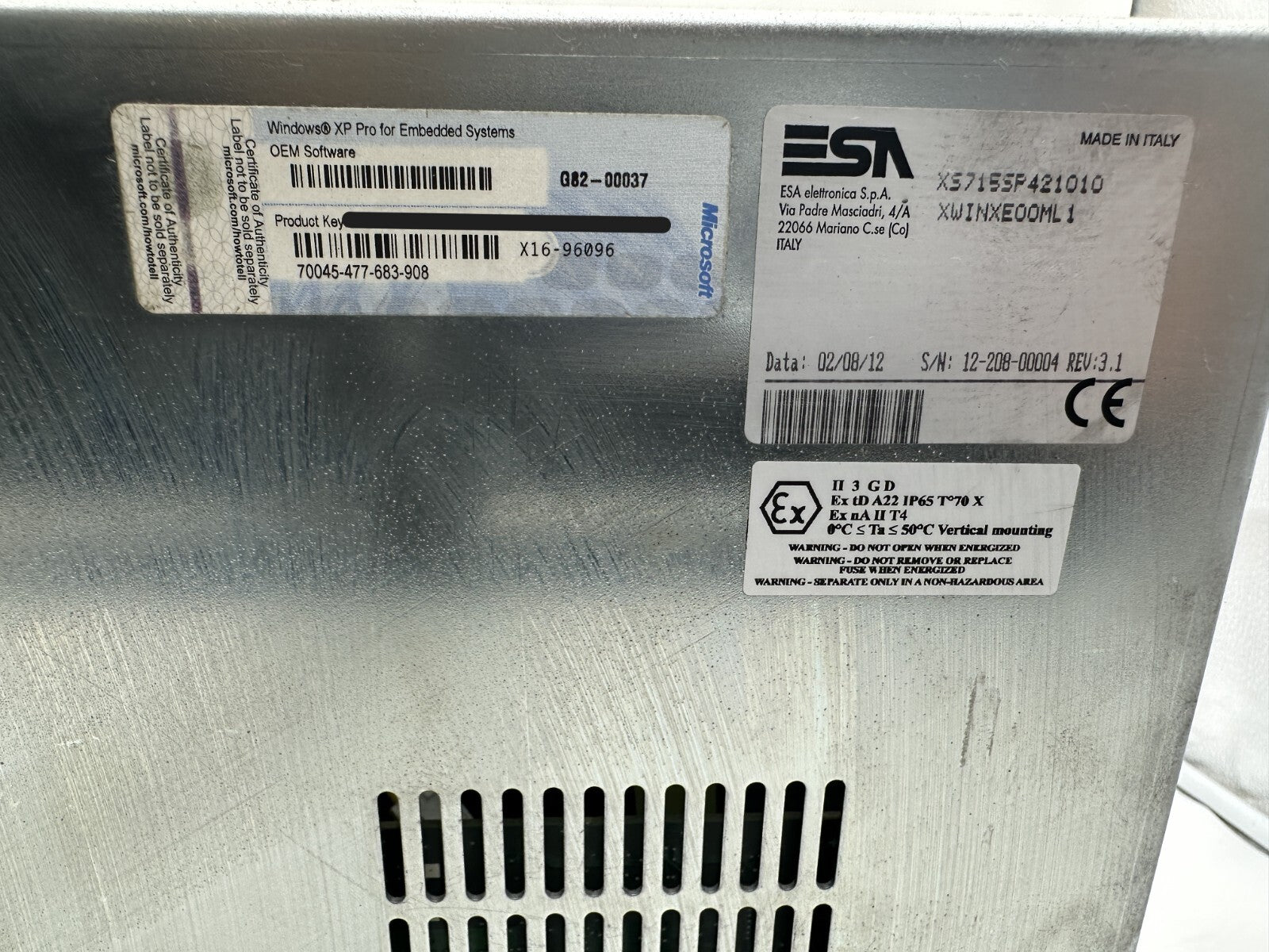 ESA XS715SP421010 XWINXE00ML1 OPERATOR INTERFACE PANEL WINDOWS XP PRO - KLR Automation