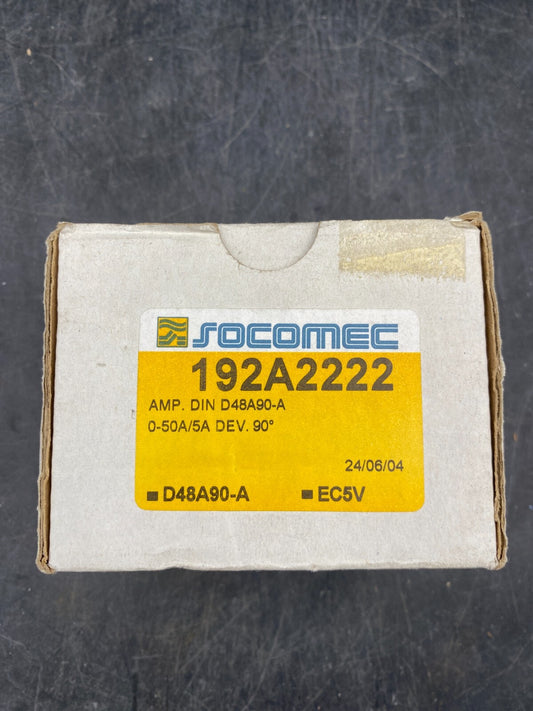 SOCOMEC 192A2222 AMPEREMETRE DIN D48A90-A 0-50A/5A DEV. 90D