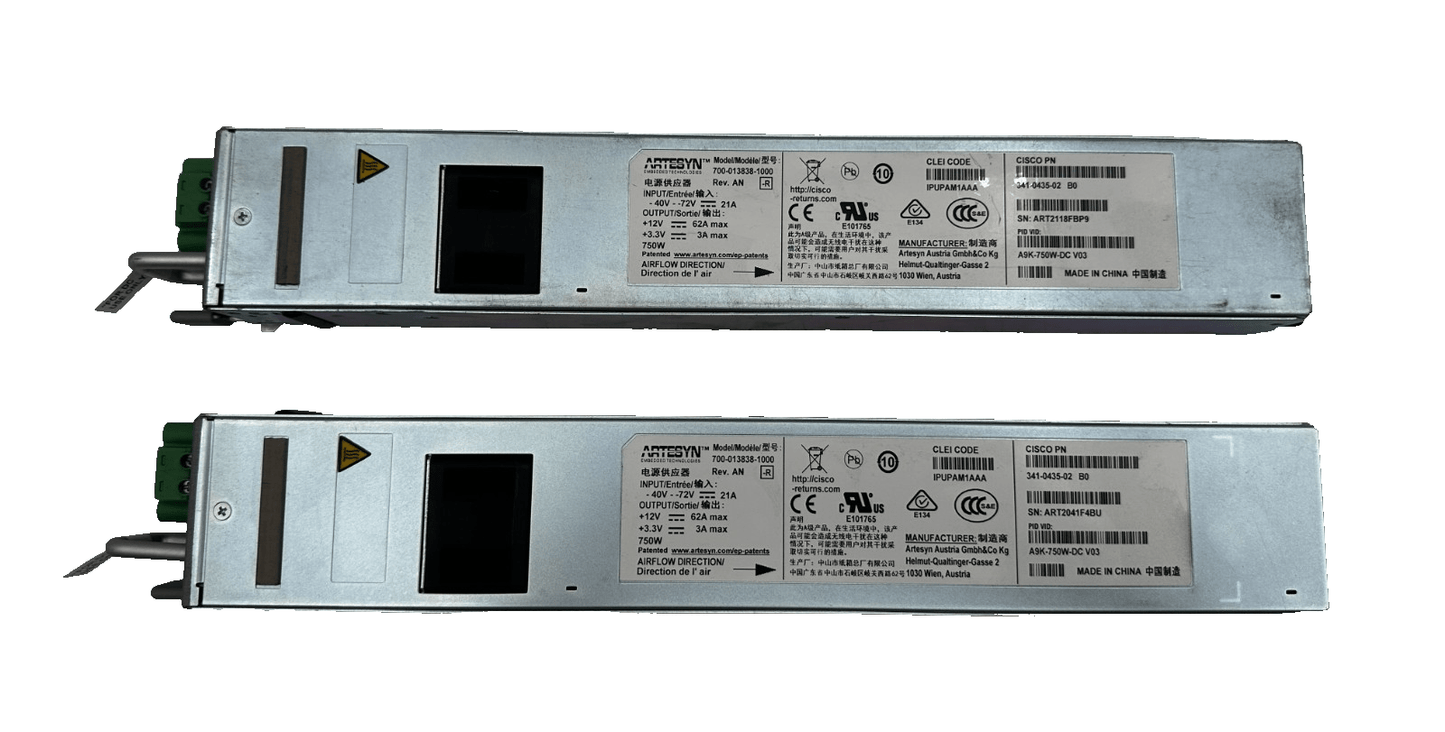 ARTESYN 700 - 013838 - 1000 A9K - 750W - DC V03 341 - 0435 - 02 750W POWER SUPPLY - KLR Automation