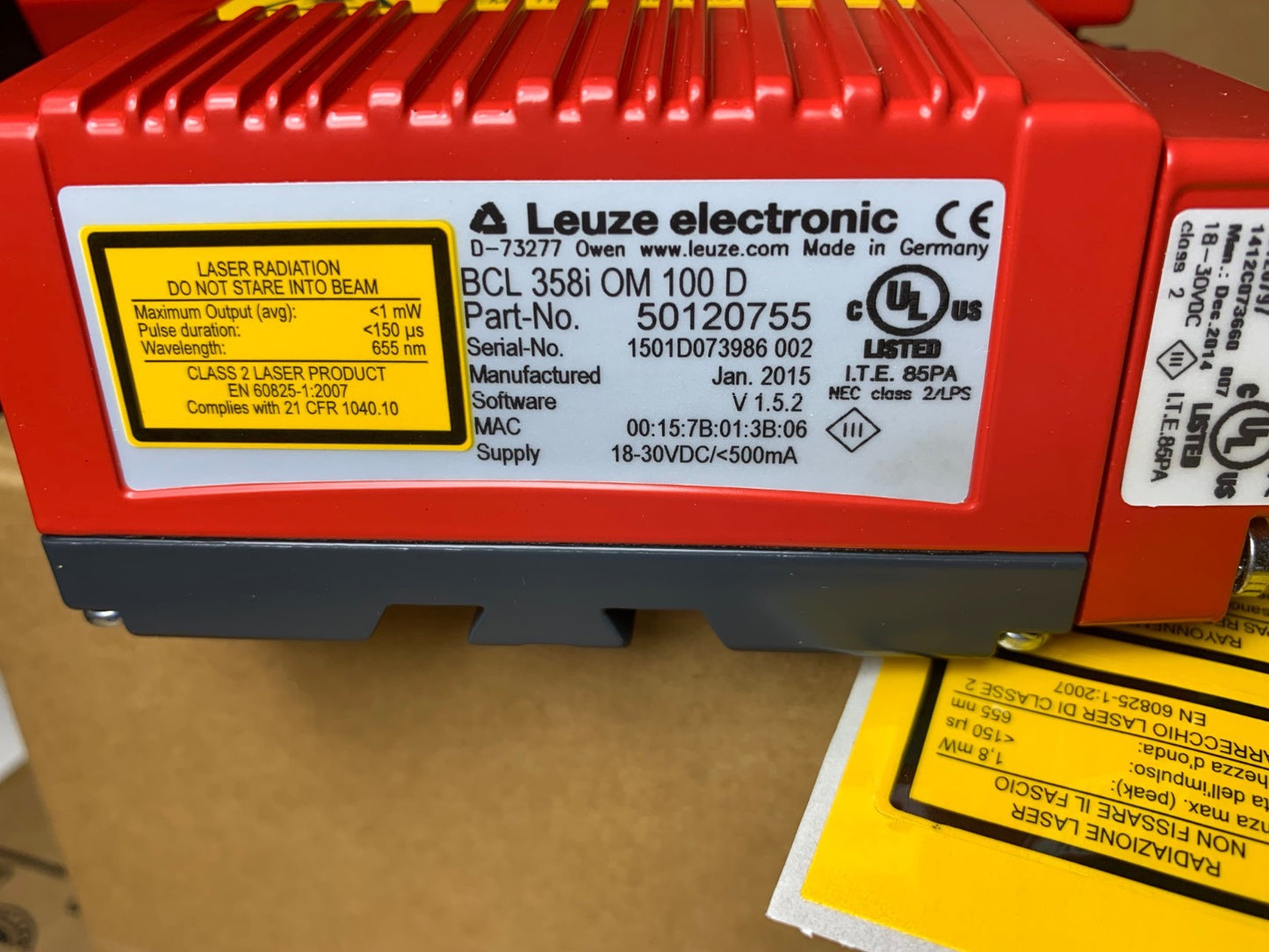 50120755 | Leuze Electronic | BCL 358i OM 100 D Stationary bar code reader 