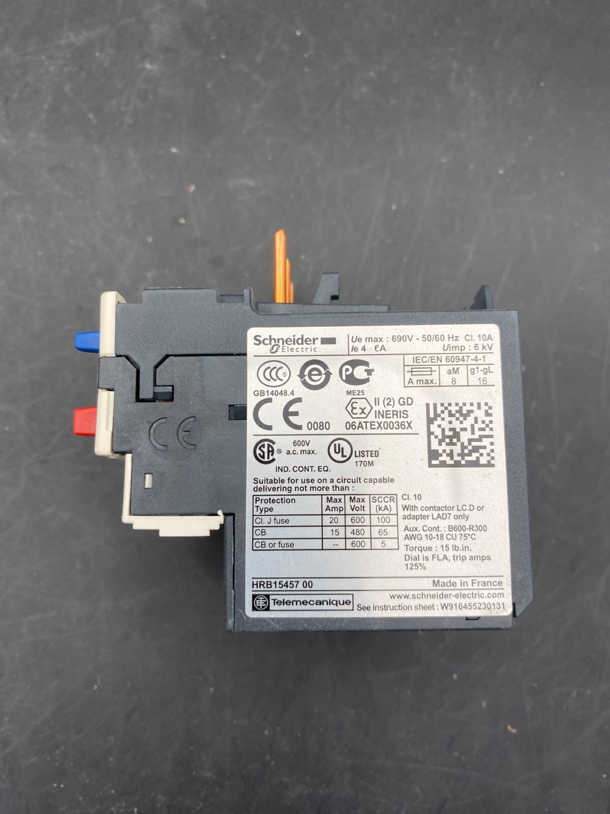 SCHNEIDER ELECTRIC LRD10 RELAY TESYS 034679