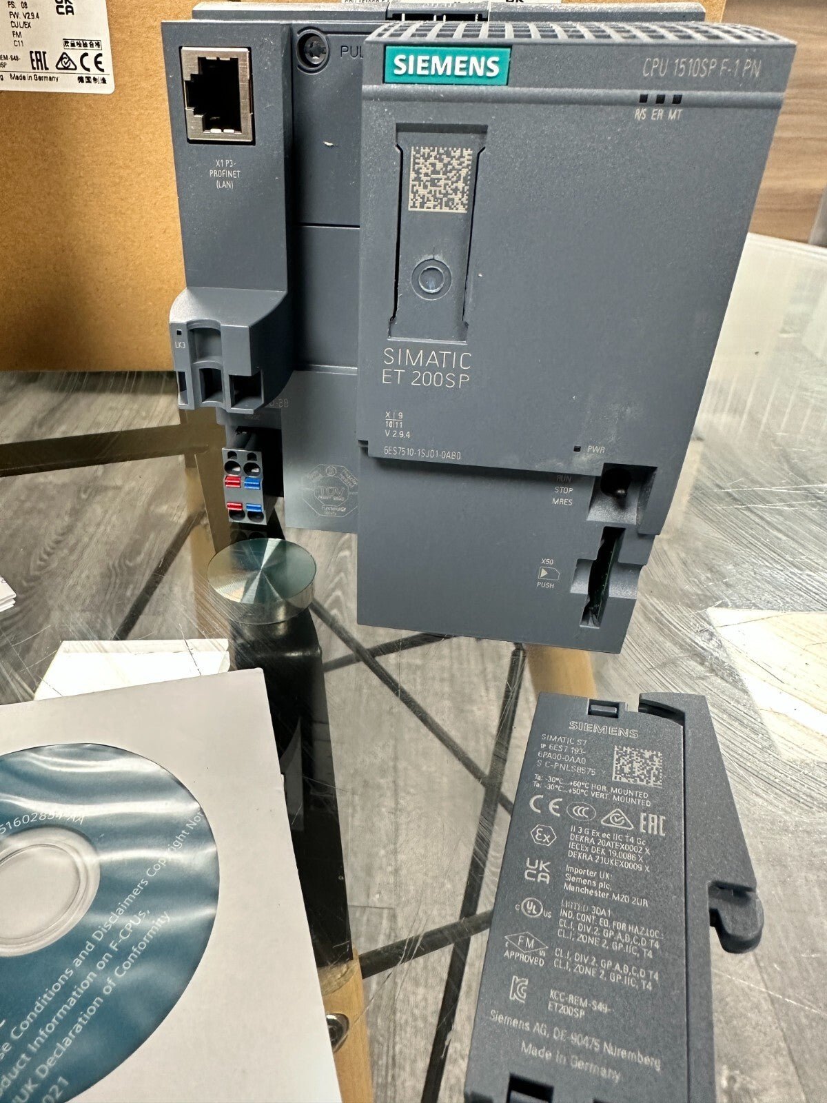 SIEMENS Processing Unit CPU 1510SP F - 1 6ES7510 - 1SJ01 - 0AB0 6ES7193 - 6PA00 - 0AA0 NEW - KLR Automation