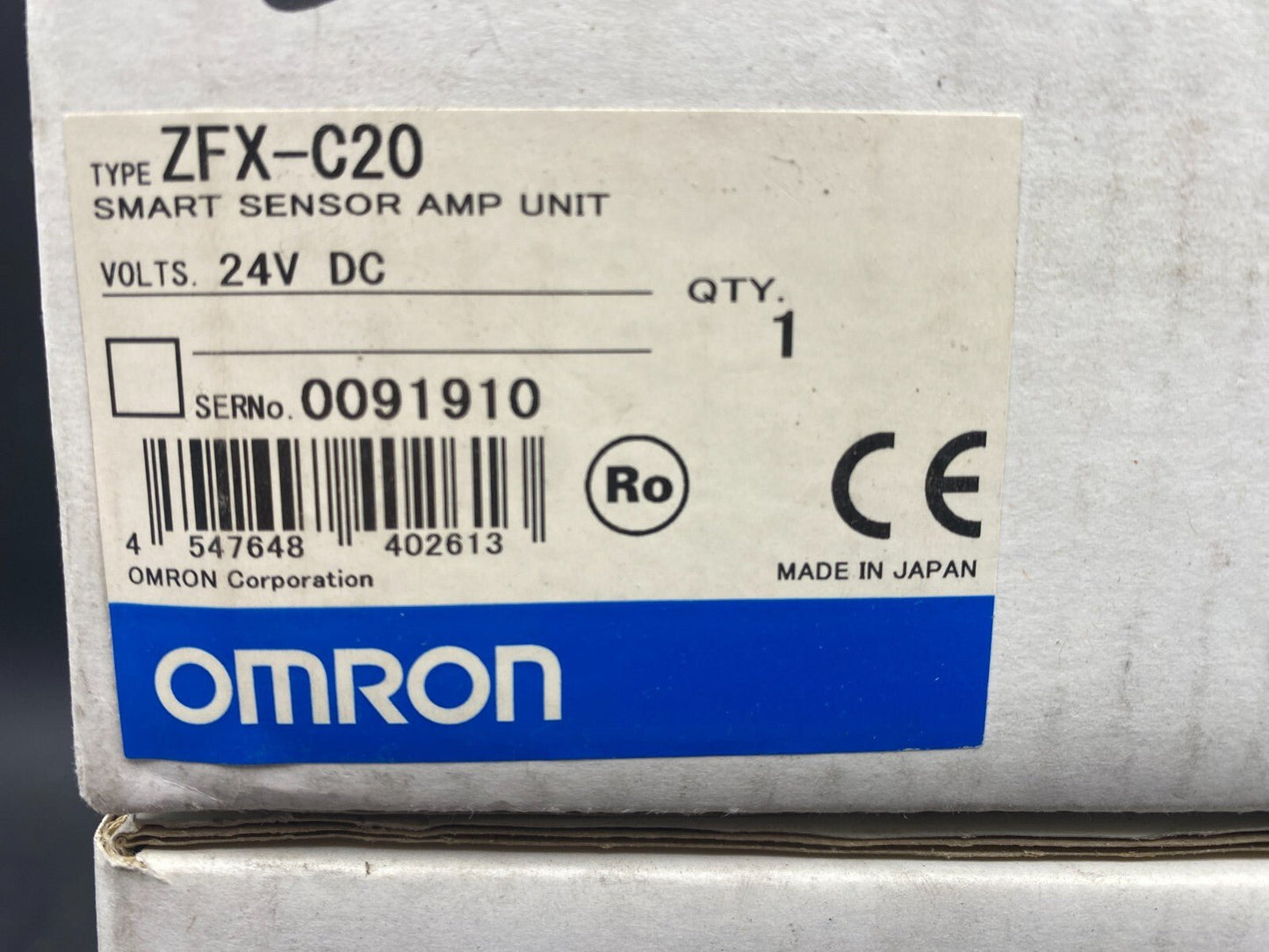 OMRON ZFX - C20 SMART SENSOR AMP UNIT 24VDC 1.5A x1pc - KLR Automation