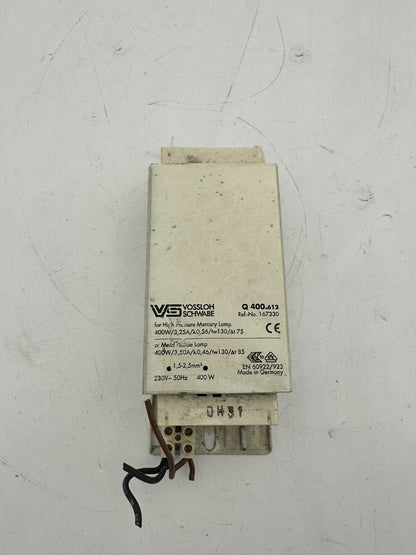 VOSSLOH SCHWABE BALLASTS POUR LAMPE HM ET HI Q 400.612 Ref. 167330 OH31 Lot de 4