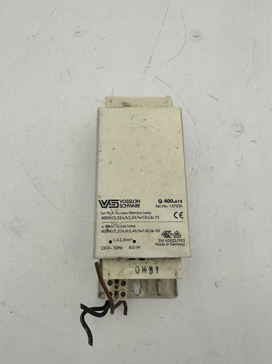 VOSSLOH SCHWABE BALLASTS POUR LAMPE HM ET HI Q 400.612 Ref. 167330 OH31 Lot de 4