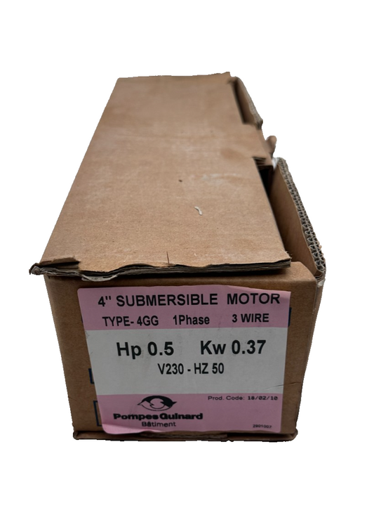 POMPES GUINARD 4GG 4" SUBMERSIBLE MOTOR 0.5 Hp 0.37Kw 230V 50Hz 1 PHASE 3 WIRE