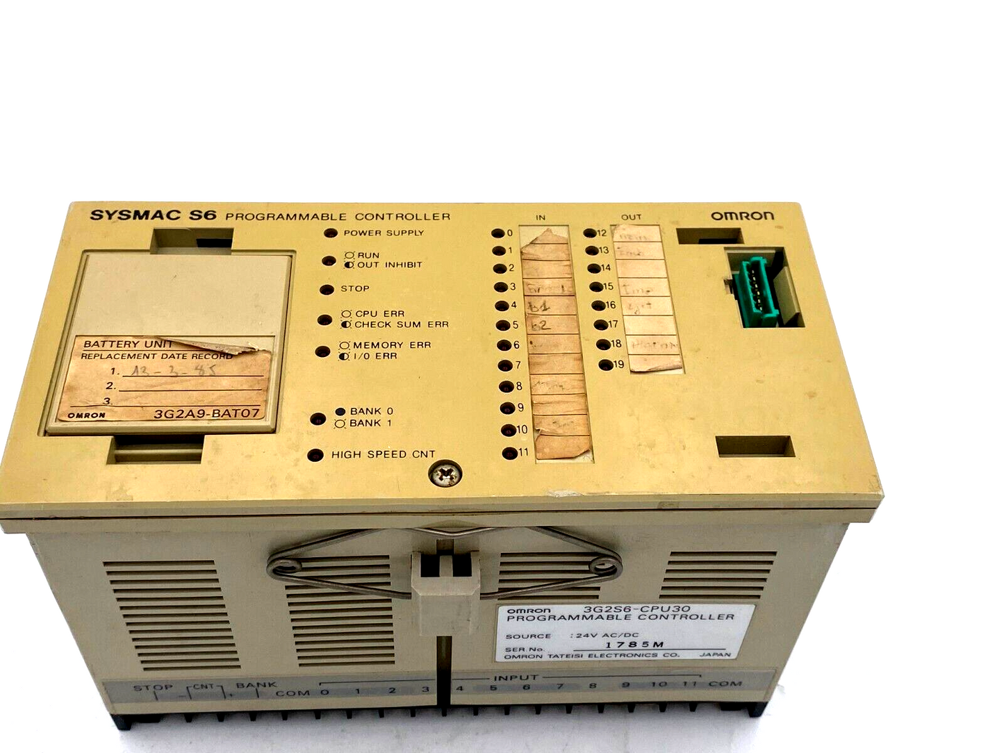 S6 3G2S6-CPU30 Omron SYSMAC PROGRAMMABLE CONTROLLER 24vac/dc