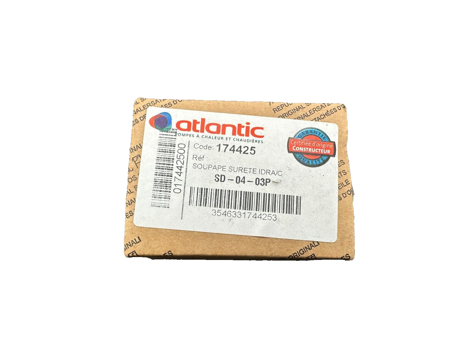 ATLANTIC 174425 SOUPAPE DE SURETE IDRA/C SD-04-03P
