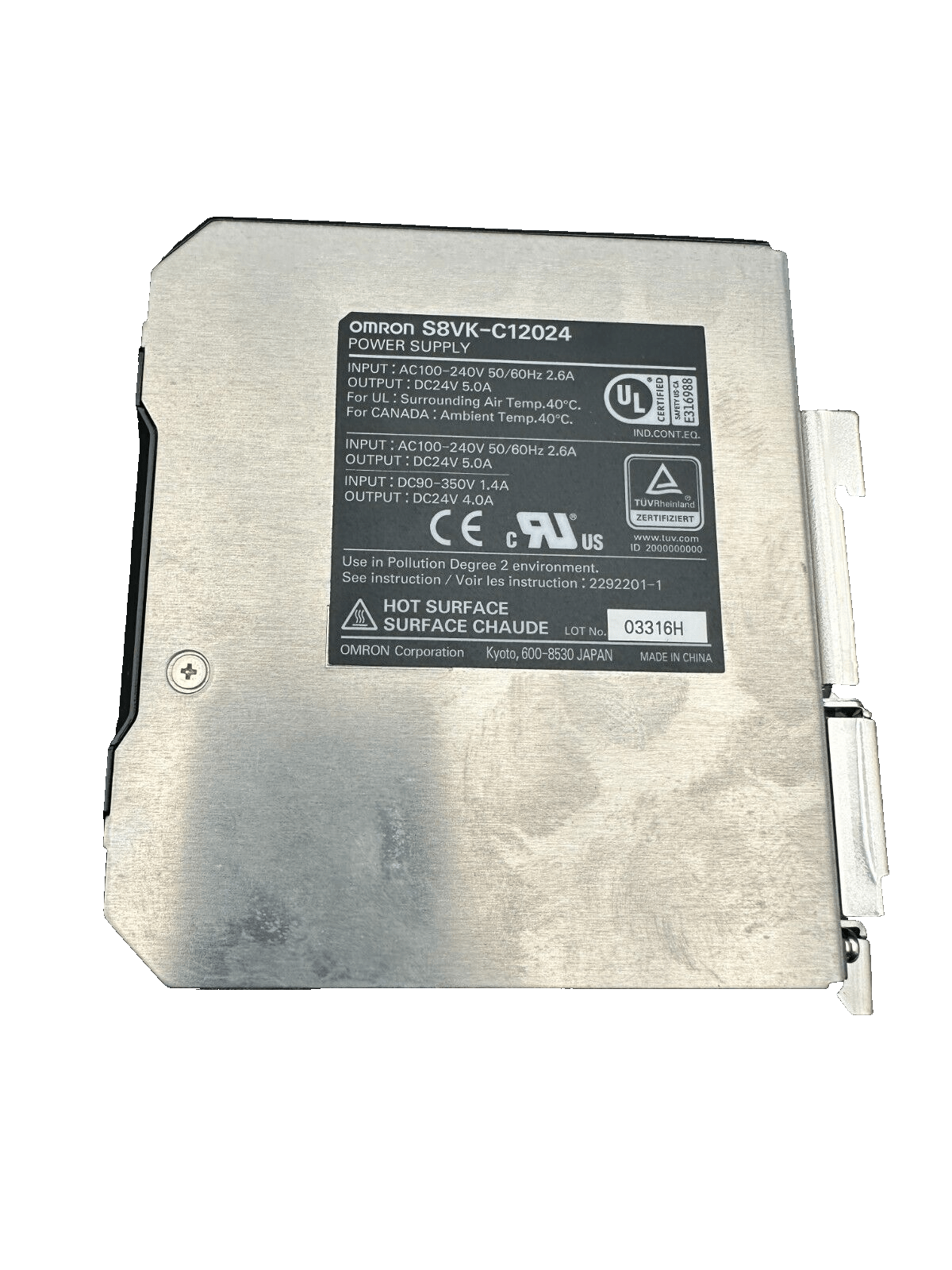 OMRON S8VK - C12024 POWER SUPPLY AC100 - 240V 2.6A - KLR Automation