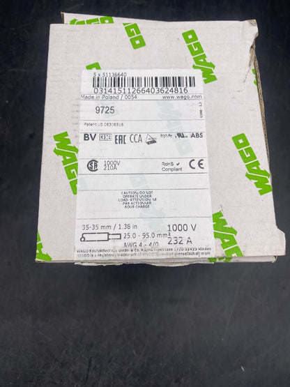 LOT DE 5 WAGO 285-194 30-35 mm 25-95mm² 1000V 232A BORNE DE PASSAGE POUR 2 CONDU