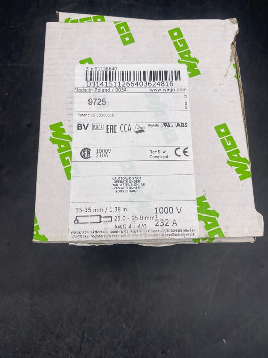 LOT DE 5 WAGO 285-194 30-35 mm 25-95mm² 1000V 232A BORNE DE PASSAGE POUR 2 CONDU