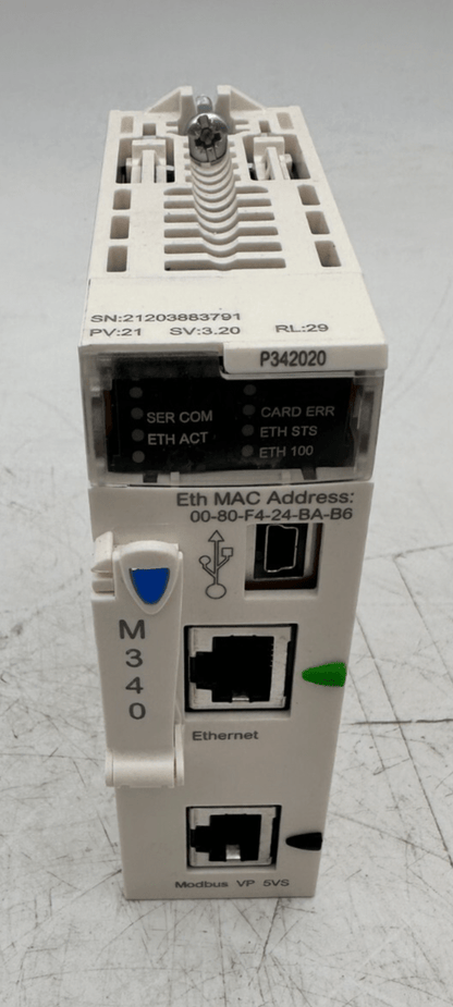 SCHNEIDER ELECTRIC BMXP342020 CPU340 - 20 MODBUS ETHERNET - KLR Automation
