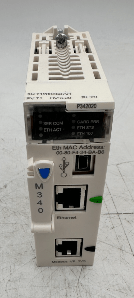SCHNEIDER ELECTRIC BMXP342020 CPU340 - 20 MODBUS ETHERNET - KLR Automation