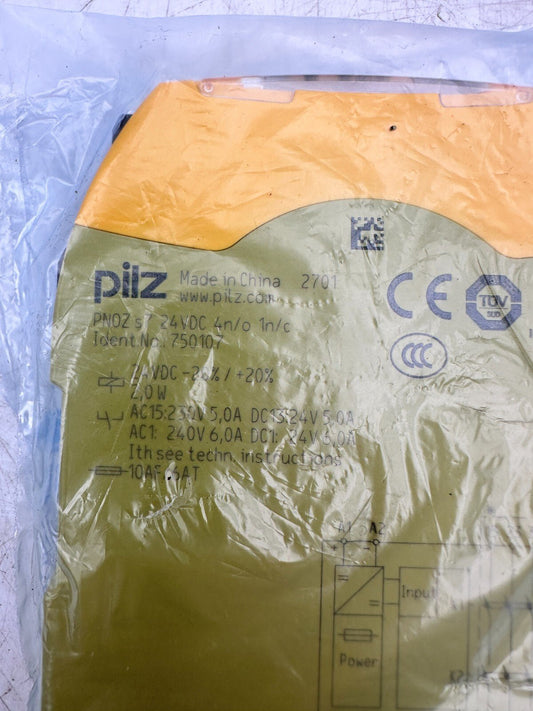 PILZ 750107 PNOZ S7 24VDC 4N/O 1N/C SAFETY RELAY - KLR Automation