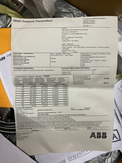 266DRHHSRRRT1 - E2L1B2I2N5C1H3 ABB Pressure Transmitter 2600T Rotating flange - KLR Automation