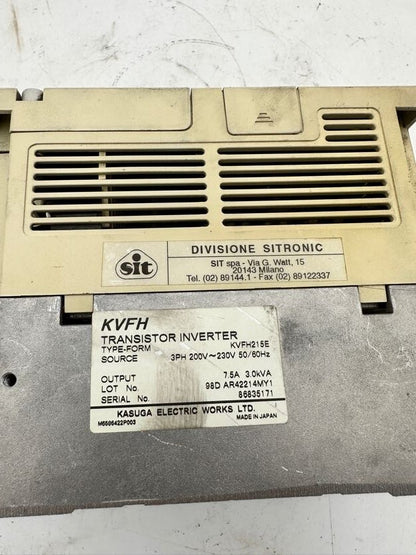 1pc x KASUGA KVFH215E TRANSISTOR INVERTER 3PH - 200V - 1.5Kw 98DAR42214MY1 - KLR Automation