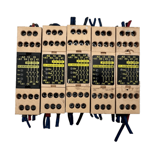 5pc x JOKAB SAFETY BT50 24VDC SAFETY RELAY - KLR Automation