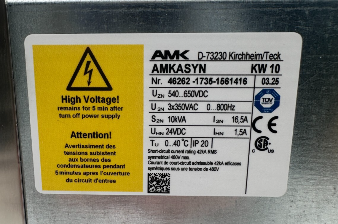 AMK AMKASYN KW 10 10kVA AVEC KW-R03 VERSION 03.25 SERVODRIVE