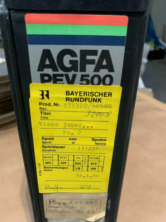 Old RARE Film Band AGFA GEVAERT PEV 500 1986  Pal 625 HB Film => Viens Jouer....