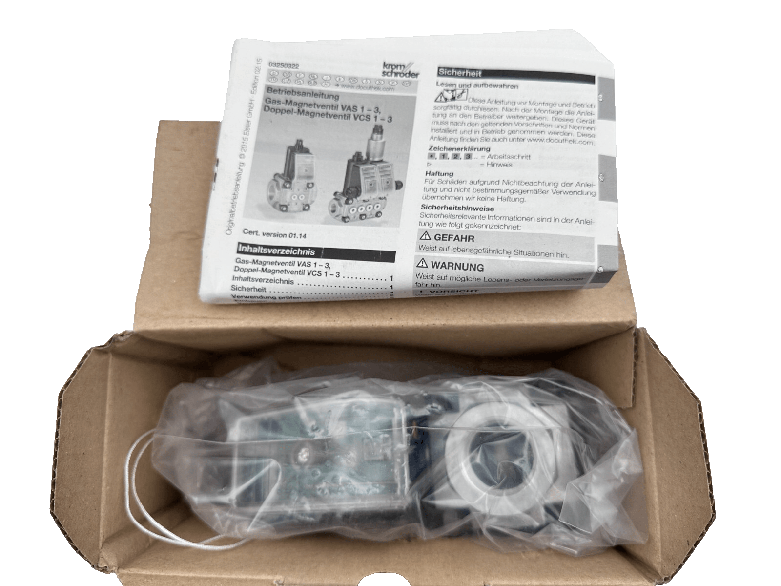 KROM SCHRODER VAS125R/NQ 88000015 GAS SOLEINOID VALVE - KLR Automation